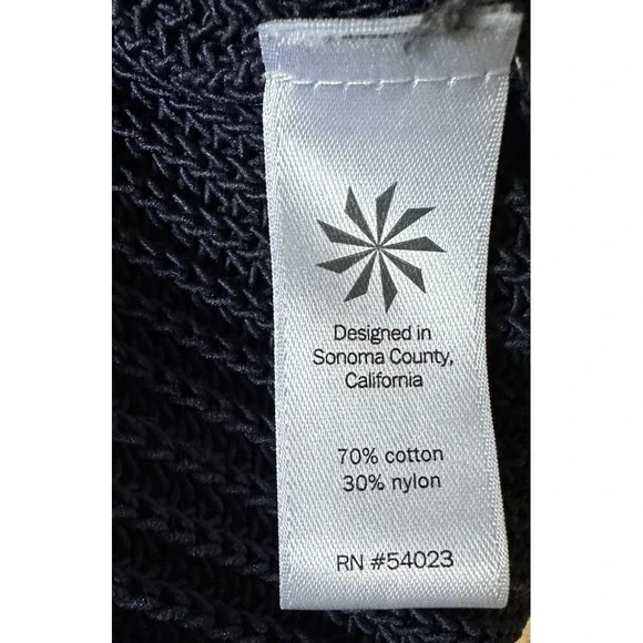 Athleta Womens Highline Sweater Navy Blue Cotton Nylon V Neck Split Hem Sz M - Picture 8 of 9